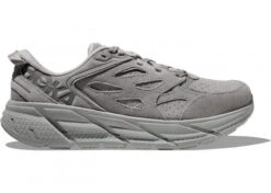 HOKA Clifton L Suede Shoes In Limestone/Limestone