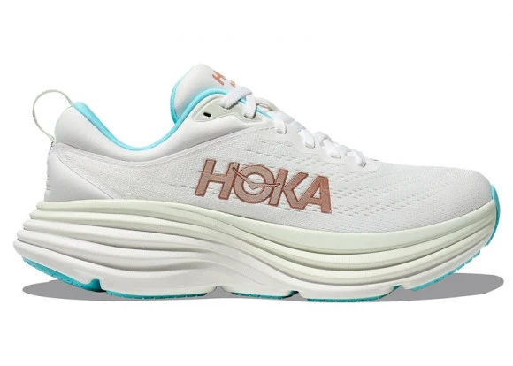 HOKA Women's Bondi 8 Road Running Shoes In Frost/Rose Gold 1 HOKA Women's Bondi 8 Road Running Shoes In Frost/Rose Gold