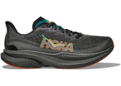 HOKA Men's Mach 6 Road Running Shoes In Black/Electric Tangerine