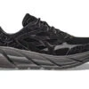HOKA Elite Terrain System Clifton L Suede Lifestyle Shoes In Black/Satellite Grey