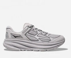 HOKA Clifton One9 Lifestyle Shoes In Ash Grey/Silver
