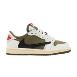Travis Scott X Air Jordan 1 Retro Low OG SP PS 'Reverse Olive / Medium Olive' | Green | Kid's Size 12